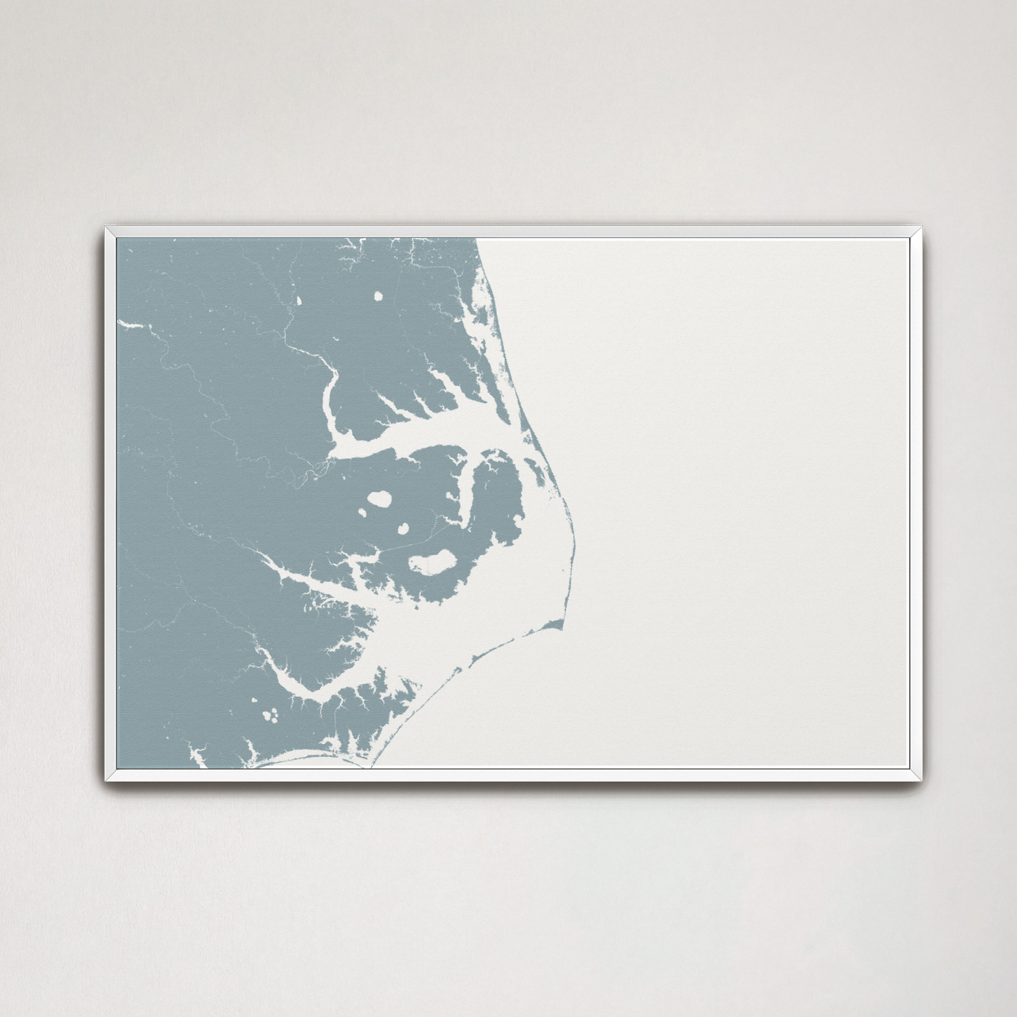 Outer Banks Canvas Map - Horizontal