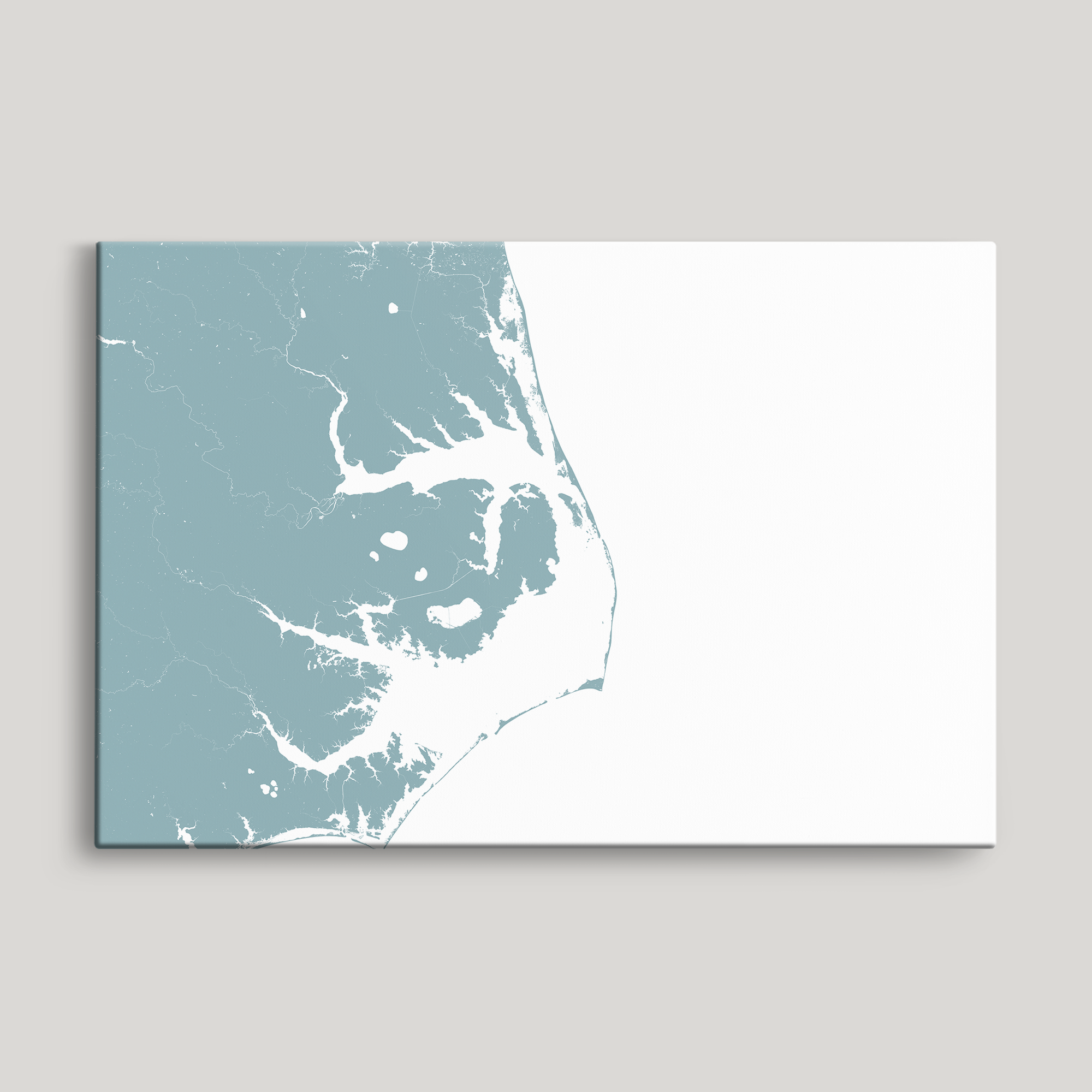 Outer Banks Canvas Map - Horizontal