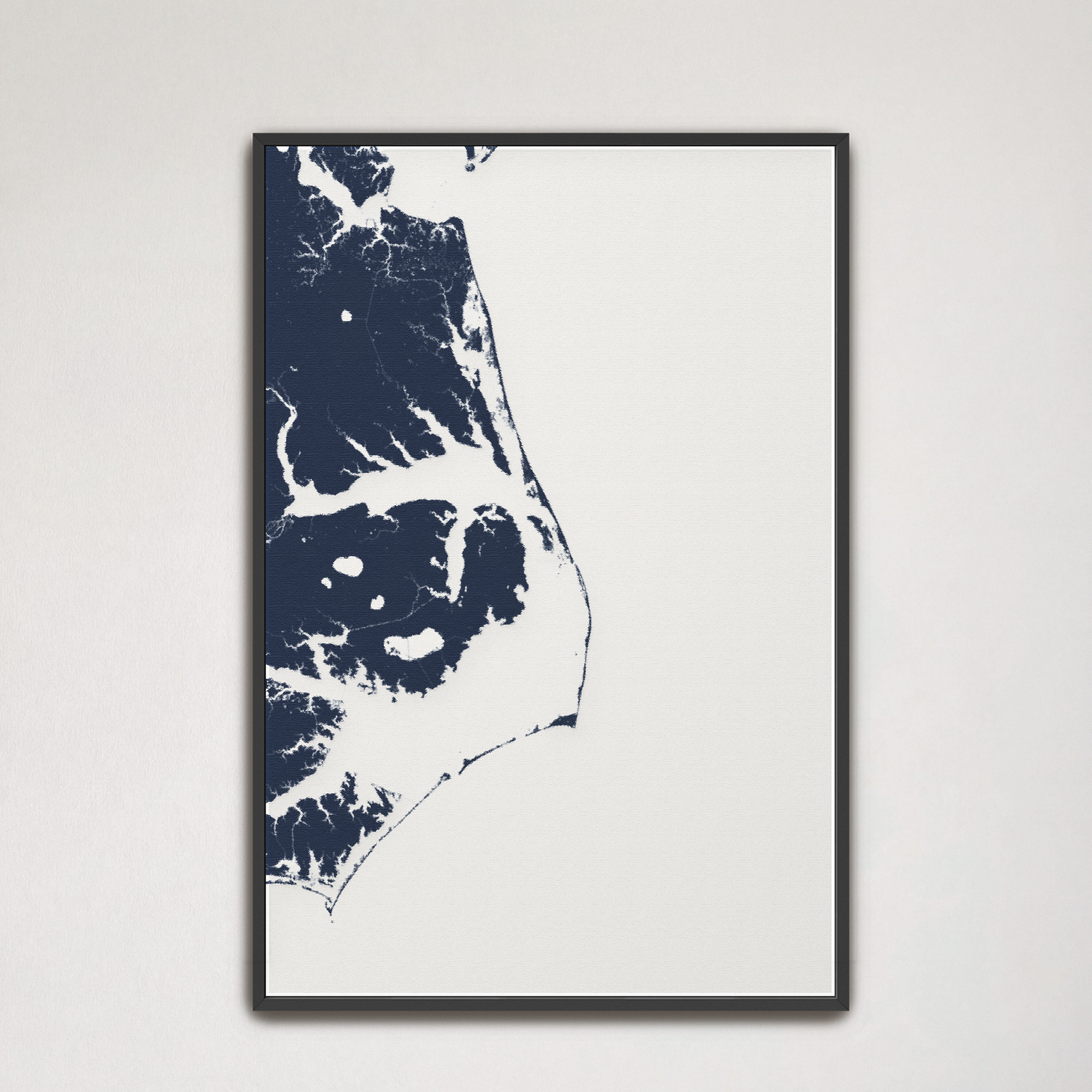 Outer Banks Canvas Map - Vertical