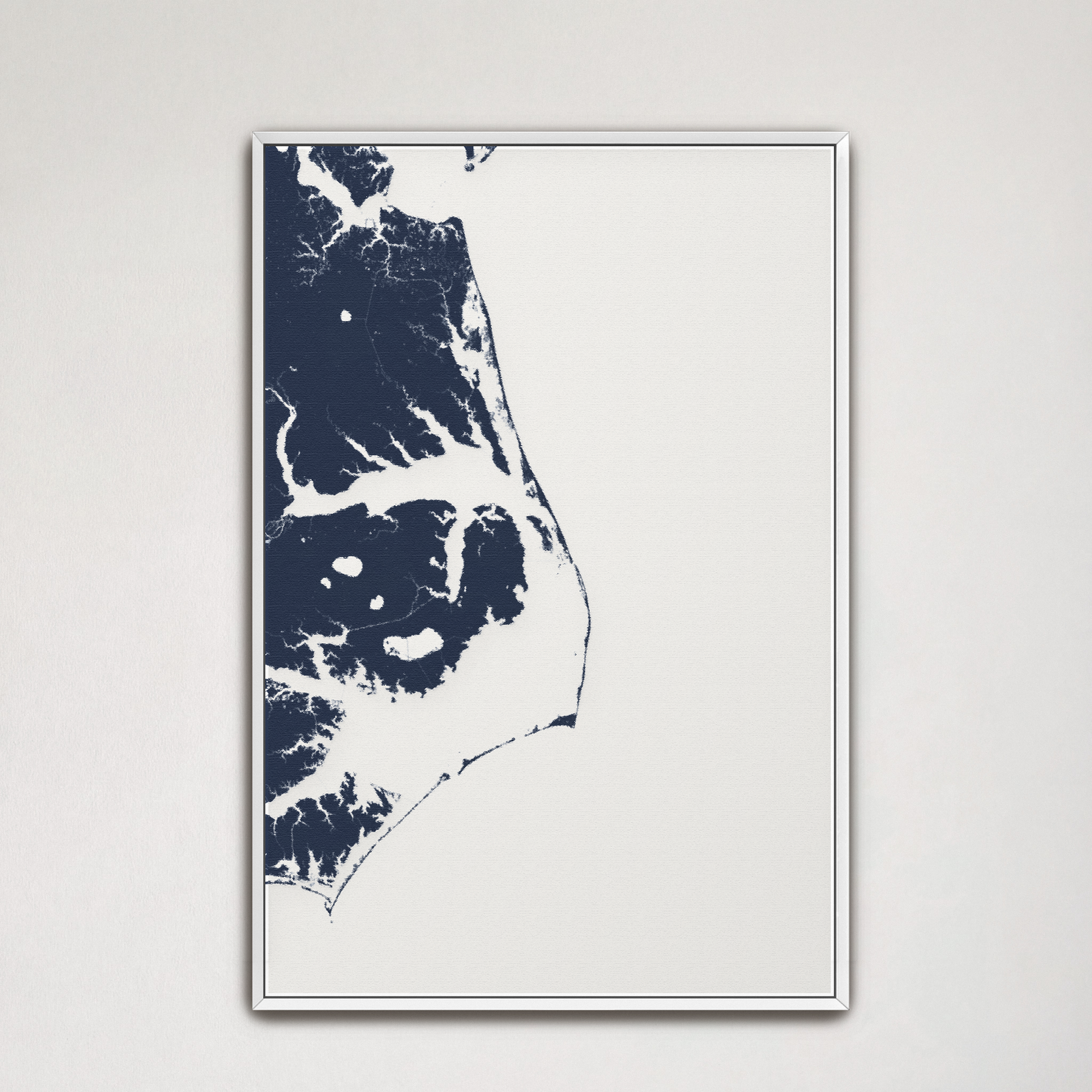 Outer Banks Canvas Map - Vertical