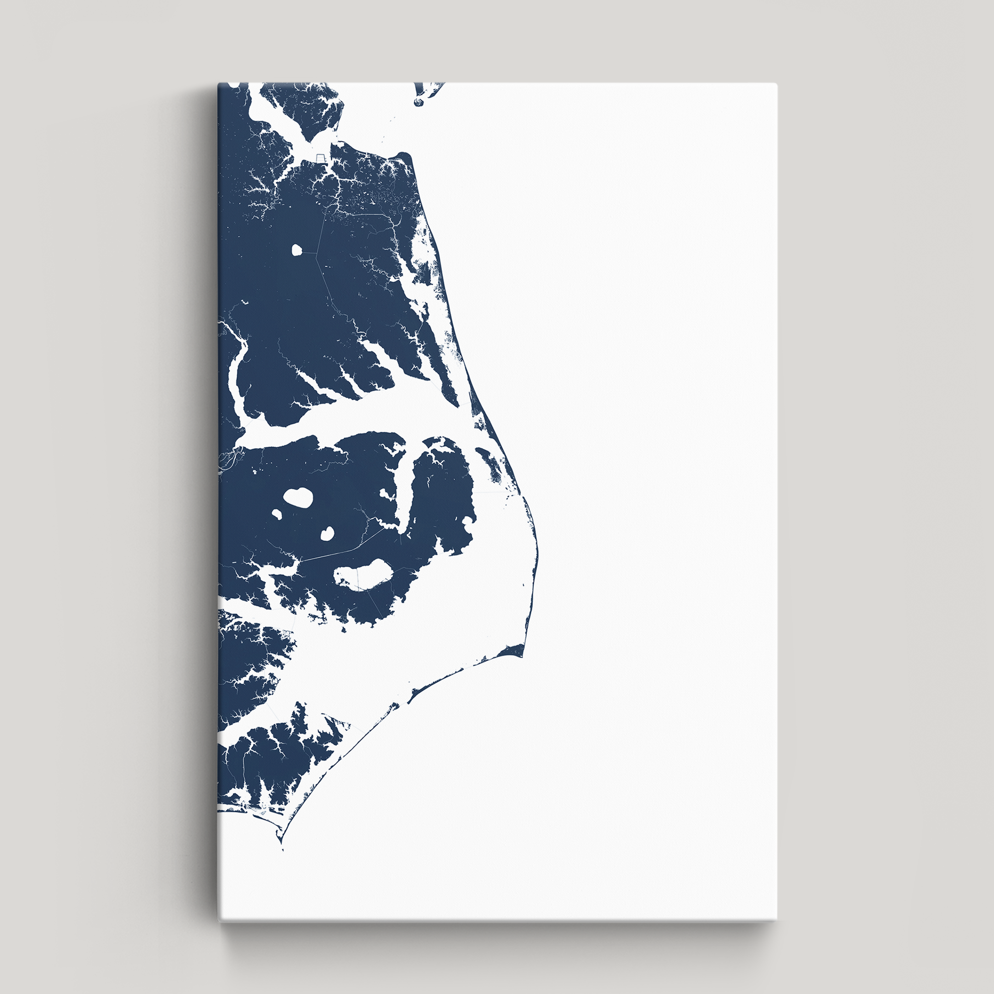 Outer Banks Canvas Map - Vertical