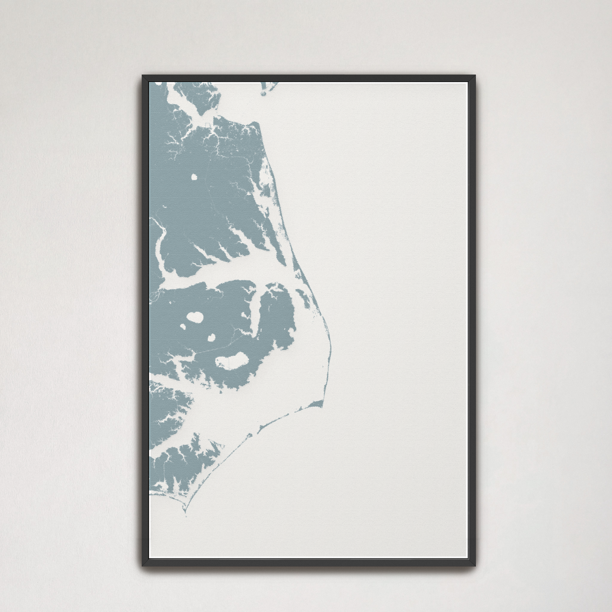 Outer Banks Canvas Map - Vertical