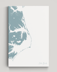Outer Banks Canvas Map - Vertical, soft-blue, No Frame