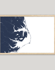 Outer Banks fine art map horizontal product mockup