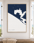 Panama City Beach canvas map — window-scene interior
