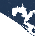 Panama City Beach Coastal Map — Fine Art Print Vertical, navy, No Frame, 8x10