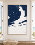 Pensacola canvas map — window-scene interior