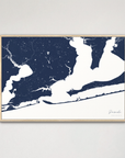 Pensacola Coastal Map — Canvas Horizontal, navy, Natural Oak