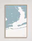 Pensacola Coastal Map — Canvas Vertical — soft-blue, Light Wood