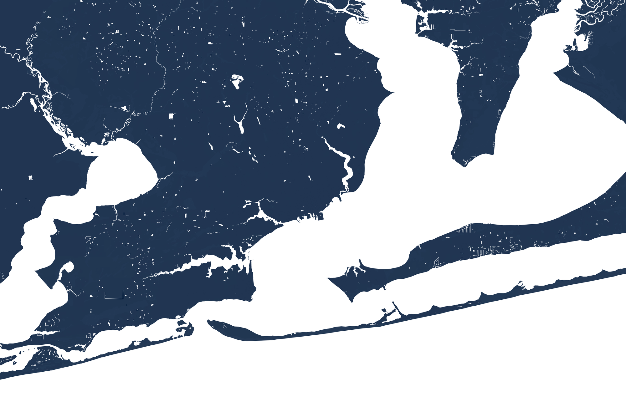 Pensacola Coastal Map — Fine Art Print Horizontal, navy, No Frame, 10x8