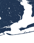 Pensacola Coastal Map — Fine Art Print Horizontal, navy, No Frame, 10x8