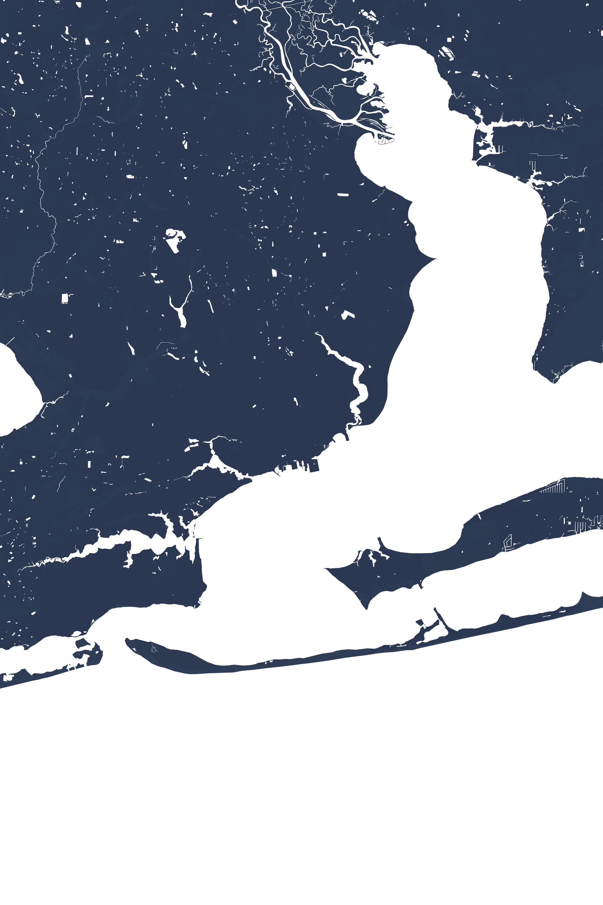 Pensacola Coastal Map — Fine Art Print Vertical, navy, No Frame, 8x10