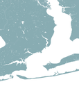 Pensacola Coastal Map — Fine Art Print Vertical, soft-blue, No Frame, 8x10