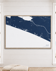 30A horizontal canvas map in Navy, window interior