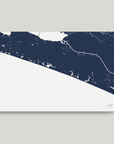 30A horizontal canvas map, Navy, No Frame