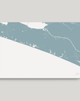 30A horizontal canvas map, Soft Blue, No Frame