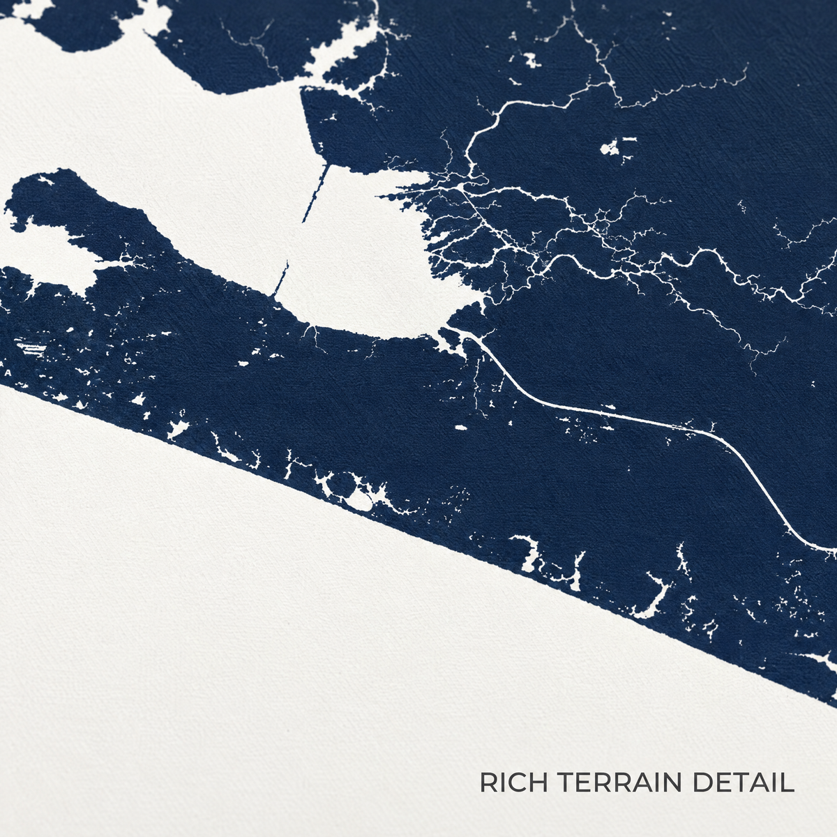 30A vertical canvas map in Navy, map detail