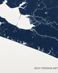30A vertical canvas map in Navy, map detail