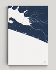 30A vertical canvas map, Navy, No Frame