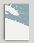 30A vertical canvas map, Soft Blue, No Frame