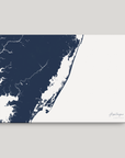 Assateague horizontal canvas map, Navy, No Frame