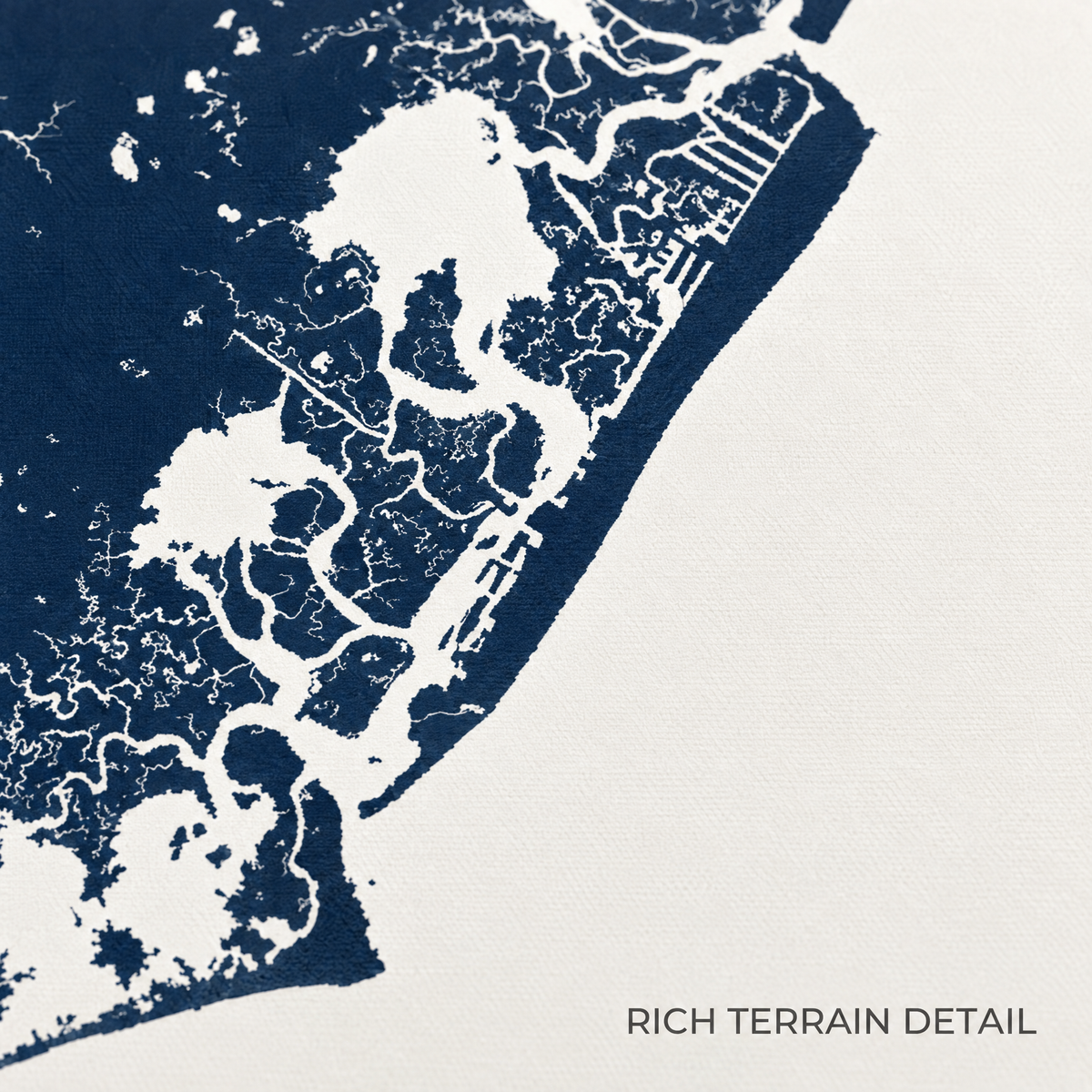 Avalon vertical canvas map in Navy, map detail