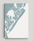 Avalon vertical canvas map, Soft Blue, No Frame