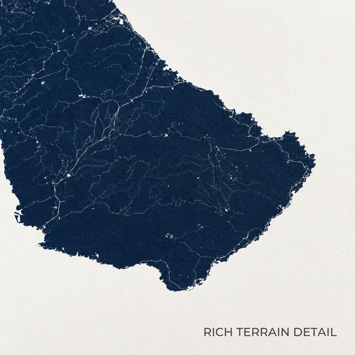 Barbados horizontal canvas map in Navy, map detail