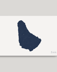 Barbados horizontal canvas map, Navy, No Frame