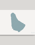 Barbados horizontal canvas map, Soft Blue, No Frame