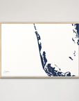 Captiva horizontal canvas map, Navy, Natural Oak