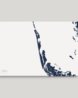 Captiva horizontal canvas map, Navy, No Frame