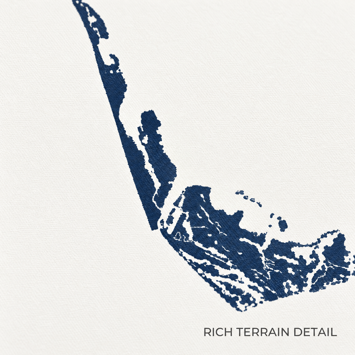 Captiva vertical canvas map in Navy, map detail