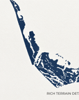 Captiva vertical canvas map in Navy, map detail