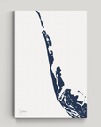 Captiva vertical canvas map, Navy, No Frame