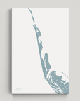 Captiva vertical canvas map, Soft Blue, No Frame