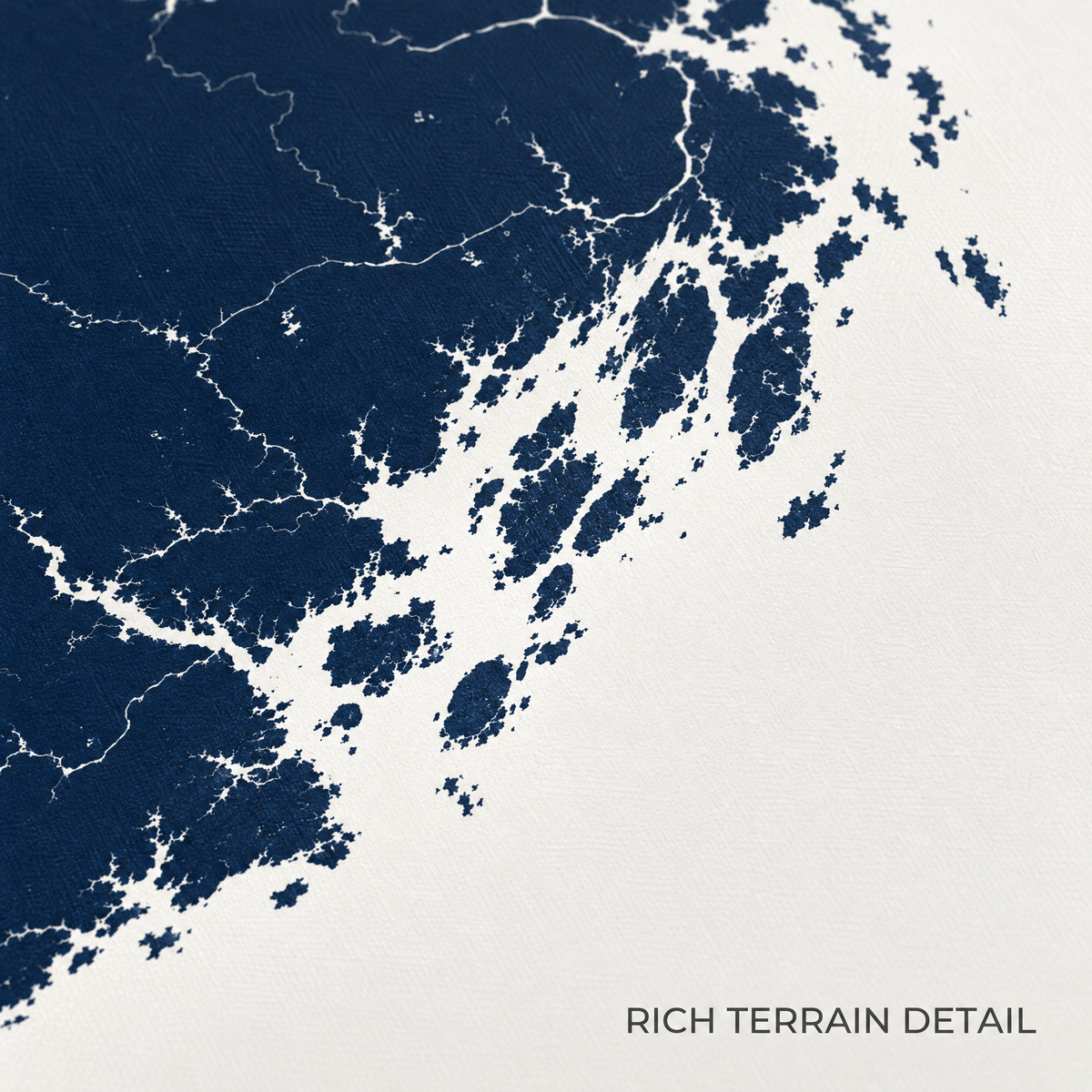 Casco Bay vertical canvas map in Navy, map detail
