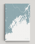 Casco Bay vertical canvas map, Soft Blue, No Frame