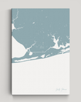 Gulf Shores vertical canvas map, Soft Blue, No Frame