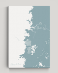 Hernando Beach vertical canvas map, Soft Blue, No Frame