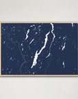 Lake George horizontal canvas map, Navy, Natural Oak