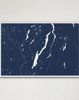 Lake George horizontal canvas map, Navy, White Frame