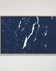 Lake George horizontal canvas map, Navy, Light Wood