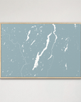 Lake George horizontal canvas map, Soft Blue, Natural Oak