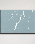 Lake George horizontal canvas map, Soft Blue, Black Frame