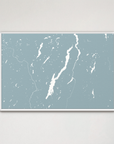 Lake George horizontal canvas map, Soft Blue, White Frame