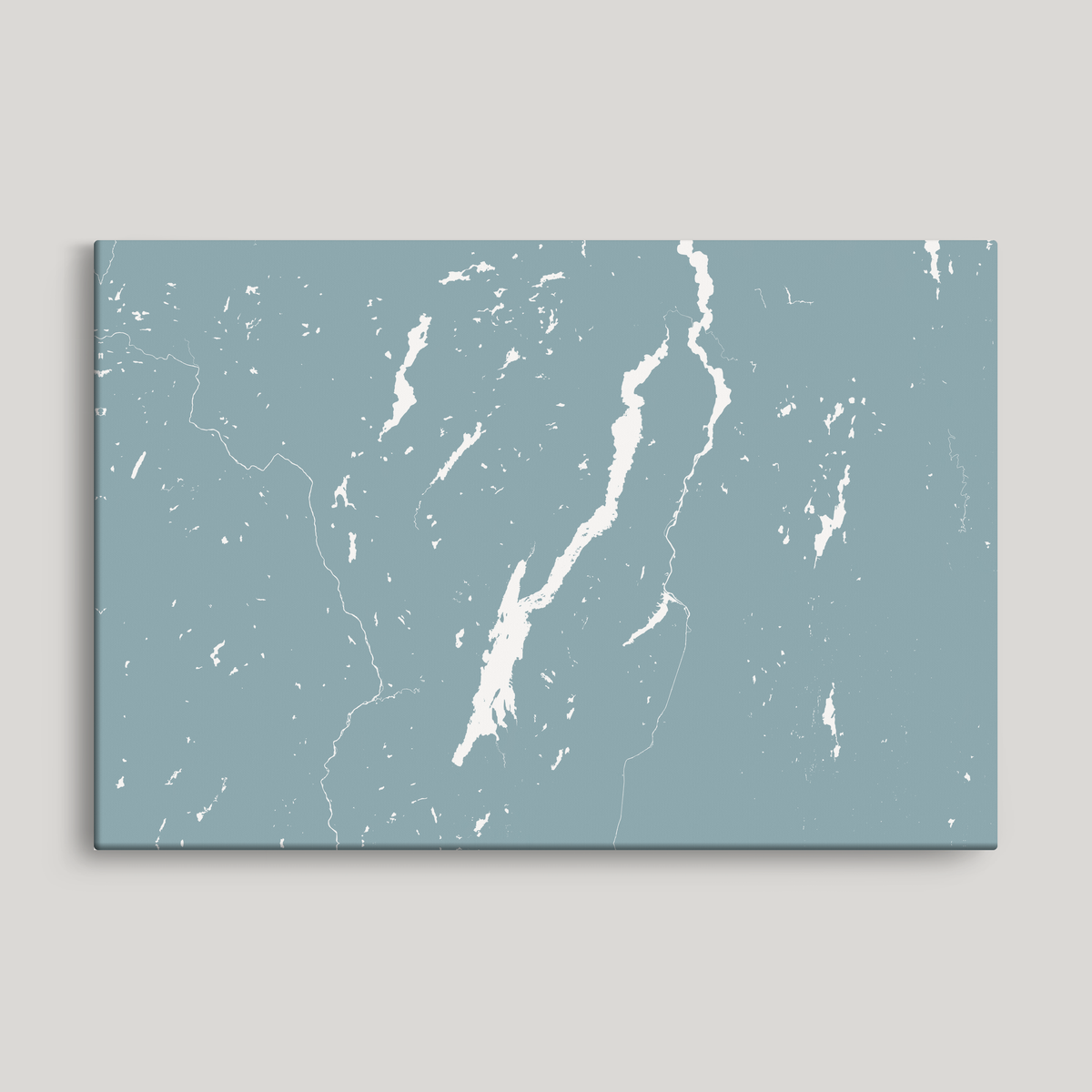 Lake George horizontal canvas map, Soft Blue, No Frame