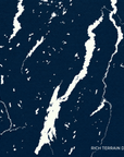 Lake George vertical canvas map in Navy, shoreline detail