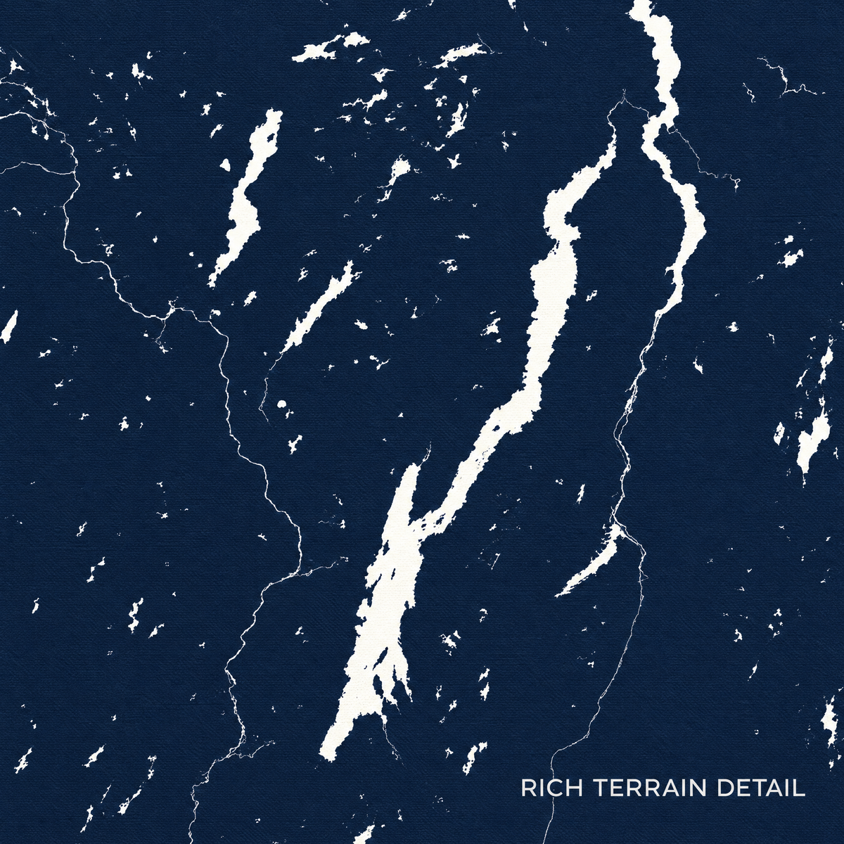 Lake George vertical canvas map in Navy, map detail