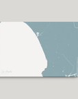 Los Angeles horizontal canvas map, Soft Blue, No Frame